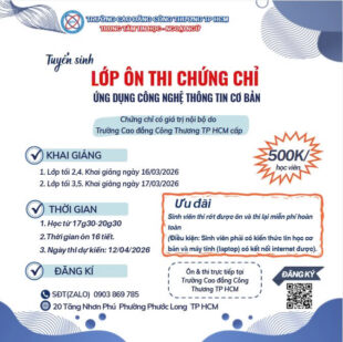 TUYỂN SINH LỚP ÔN THI VÀ CẤP CHỨNG CHỈ TIN HỌC_THÁNG 03/2026